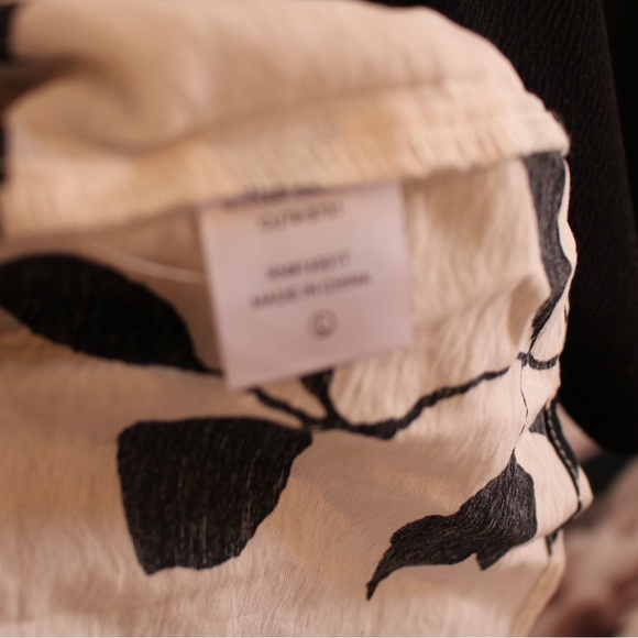 CES FEMME Floral Balloon Sleeve Flowy Bohemian Top Sz L - Picture 9 of 12